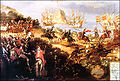 Painting of Hernan Cortés' arrival in Veracruz