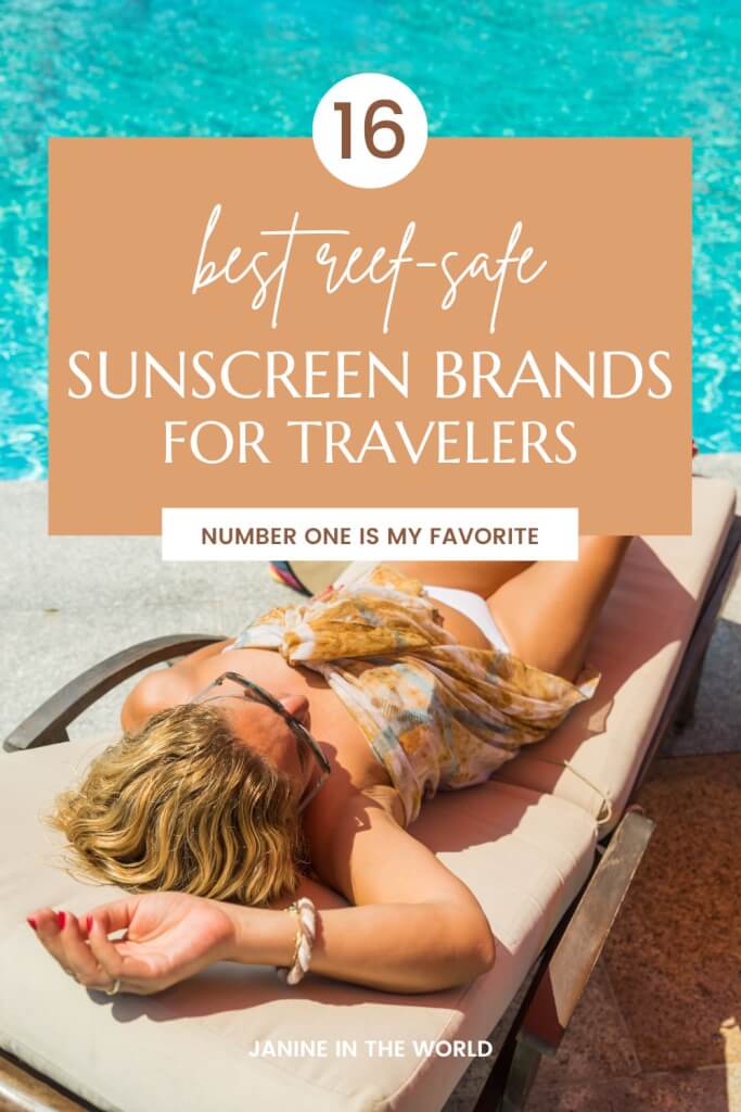 pin image reading "16 best reef safe sunscreen brands for travelers"